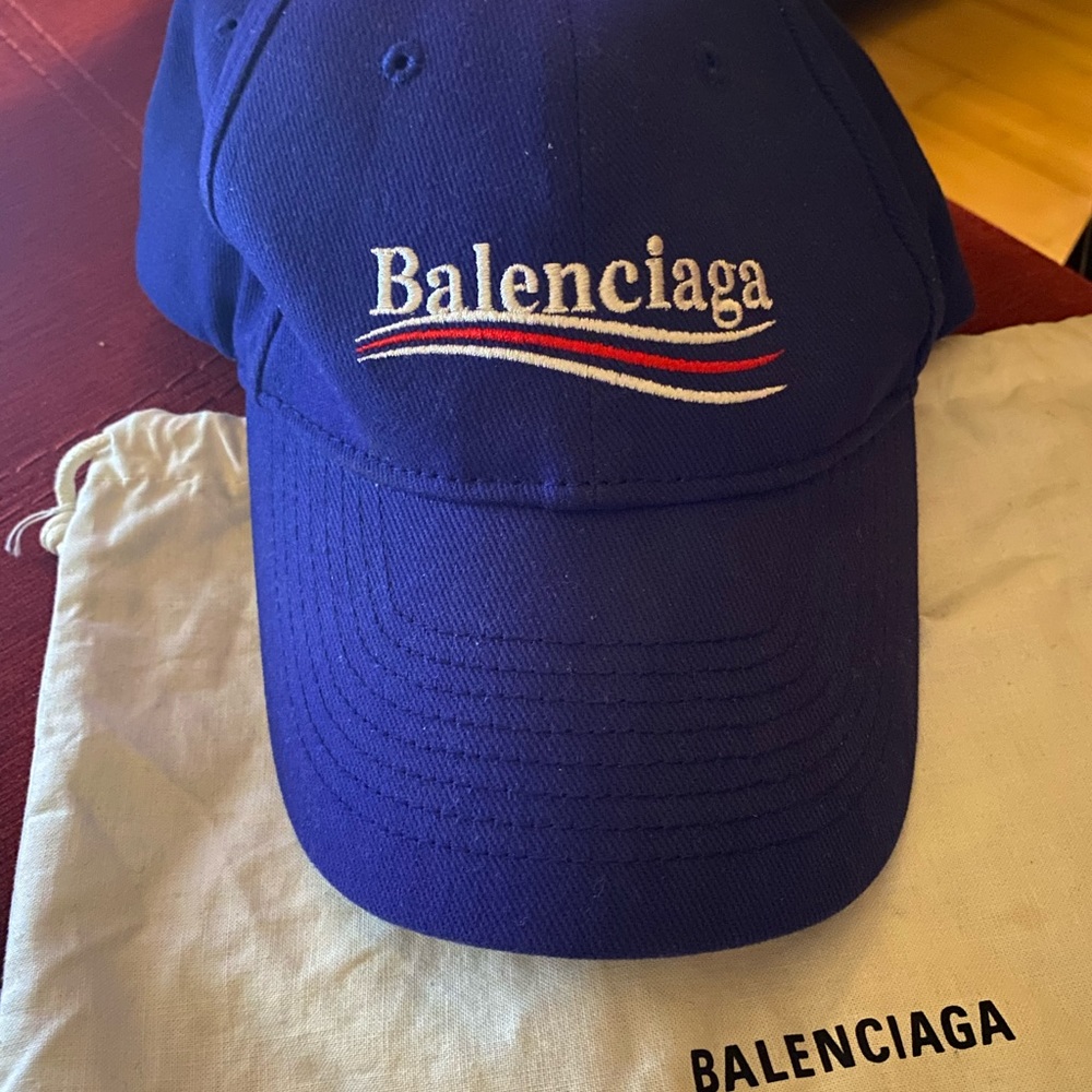 Balenciaga Blue Campaign logo cap